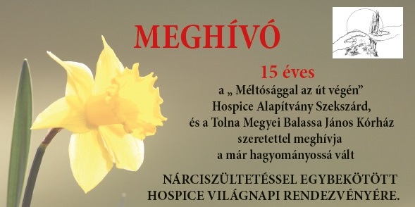 Meghívó: Nárciszültetés a „Méltóság Mezején”, a HOSPICE VILÁGNAPJA alkalmából